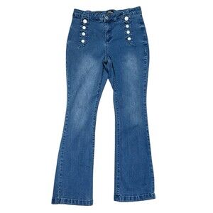 Zoe + Phoebe Stretch Jeans Womens Size 12 Slim Boot Cut High Rise Blue Denim